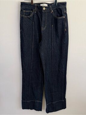 Habitual Wide Leg Jeans Dark Wash High Rise Trouser Denim Size 6 28